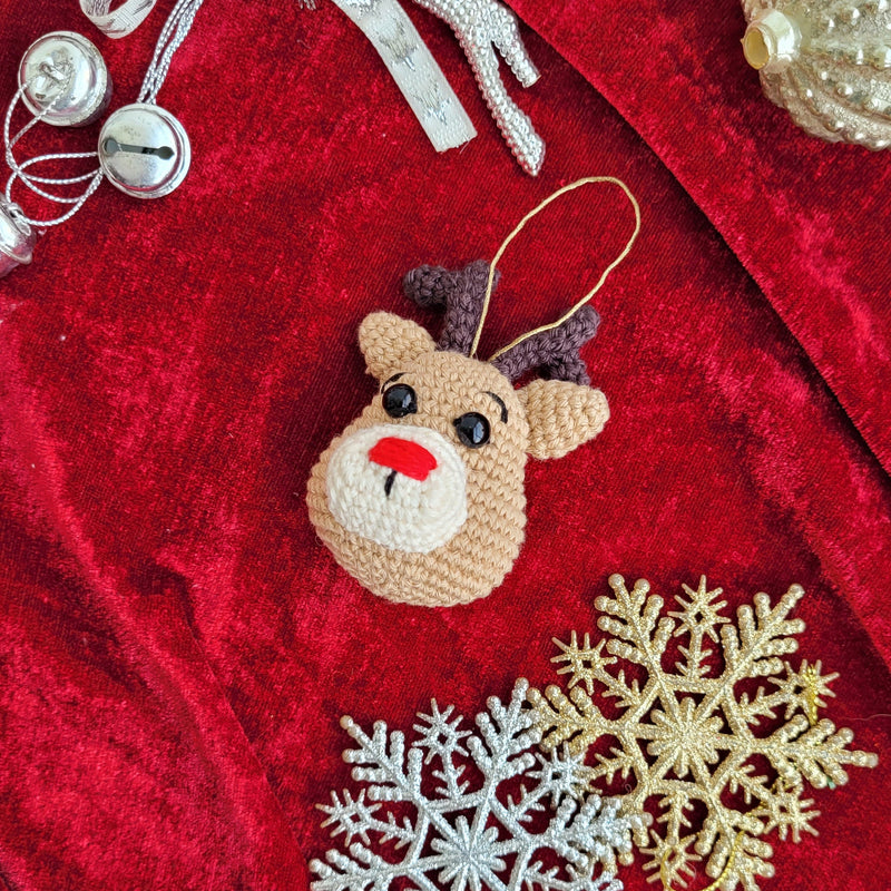 The Winsome Crochet Reindeer Ornament