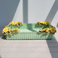 Mint Orchard Wicker Tray(L)