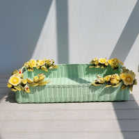 Mint Orchard Wicker Tray(L)