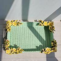Mint Orchard Wicker Tray(L)