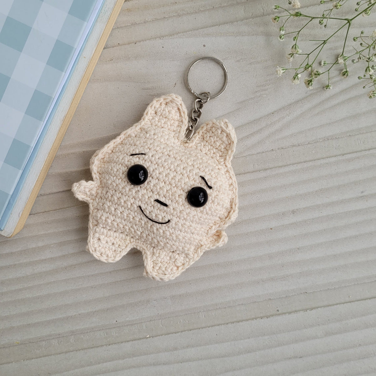 Ivory Crochet Keychain