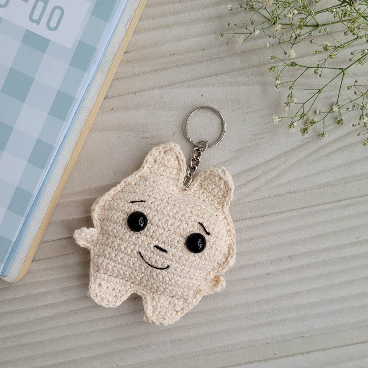 Ivory Crochet Keychain