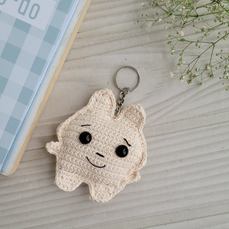 Ivory Crochet Keychain