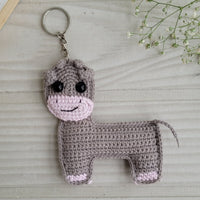 Hippo Crochet Keychain