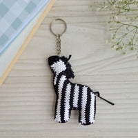 Zebra Crochet Keychain