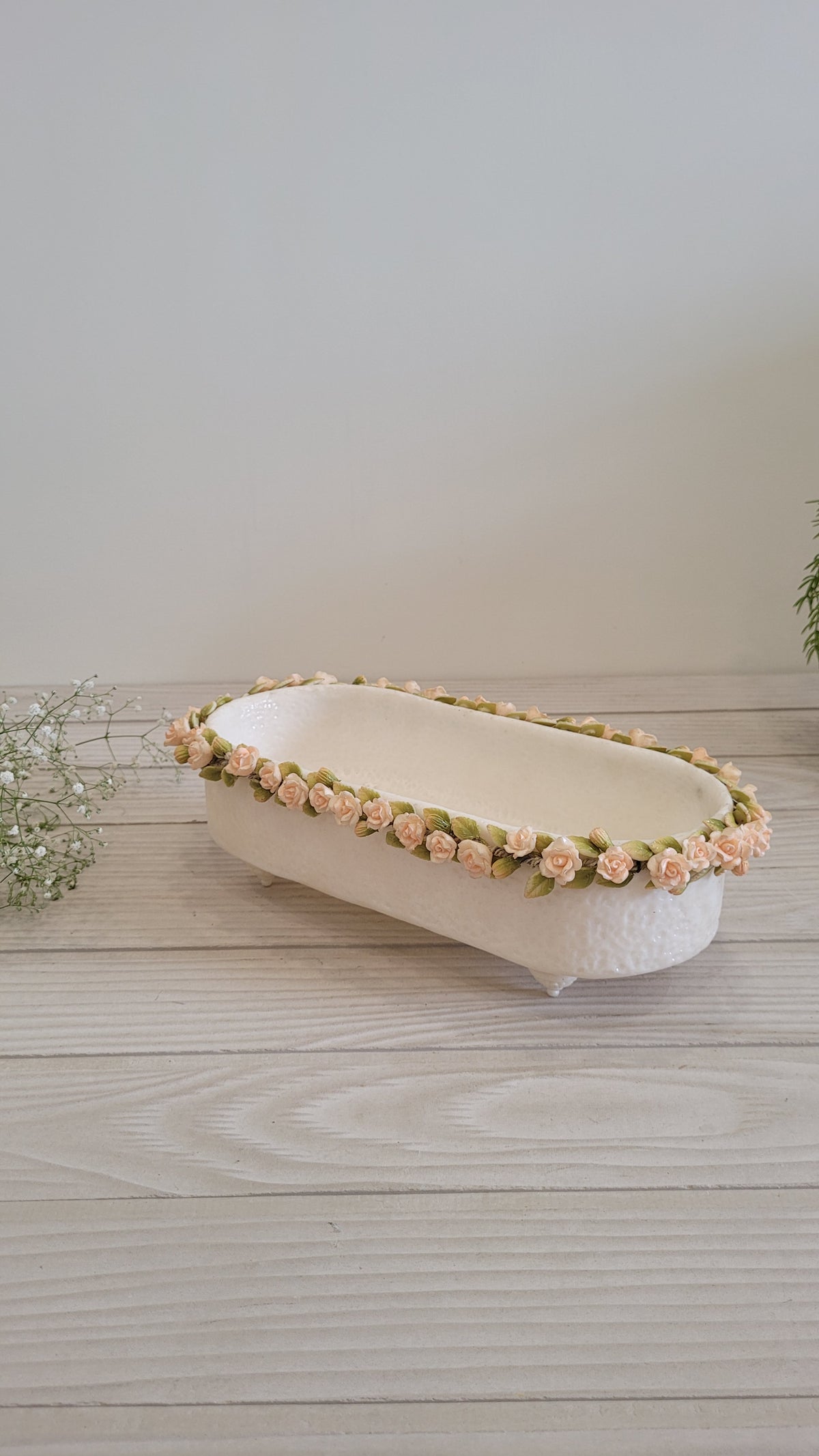 Floral Rimmed Basket