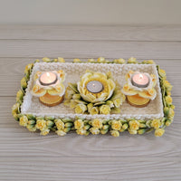Sunshine Floral Festive Tray with Tea Lights