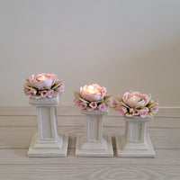 Elysian Bloom Pillar Tealight Holder Set