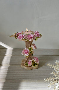 porcelain rose tree tea light candle holders