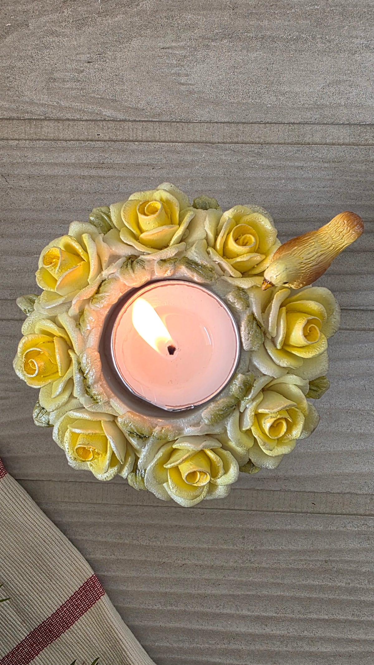 porcelain rose tree tea light candle holders