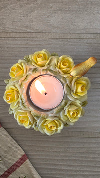 porcelain rose tree tea light candle holders