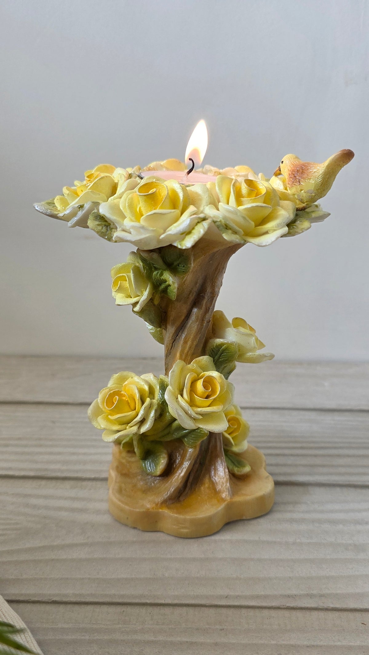 porcelain rose tree tea light candle holders