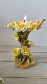 porcelain rose tree tea light candle holders