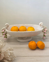 porcelain rose pedestal bowl