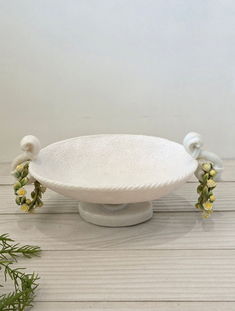 Yellow Rose Pedestal Bowl
