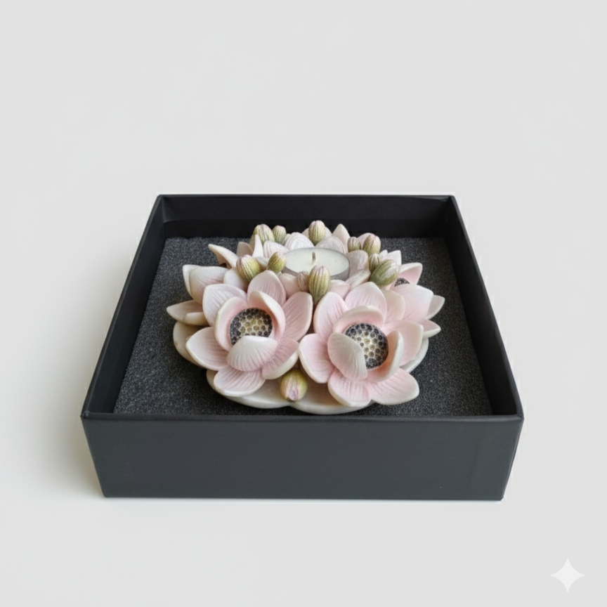 Exquisite Handcrafted Rose Tealight Holder Gift Set