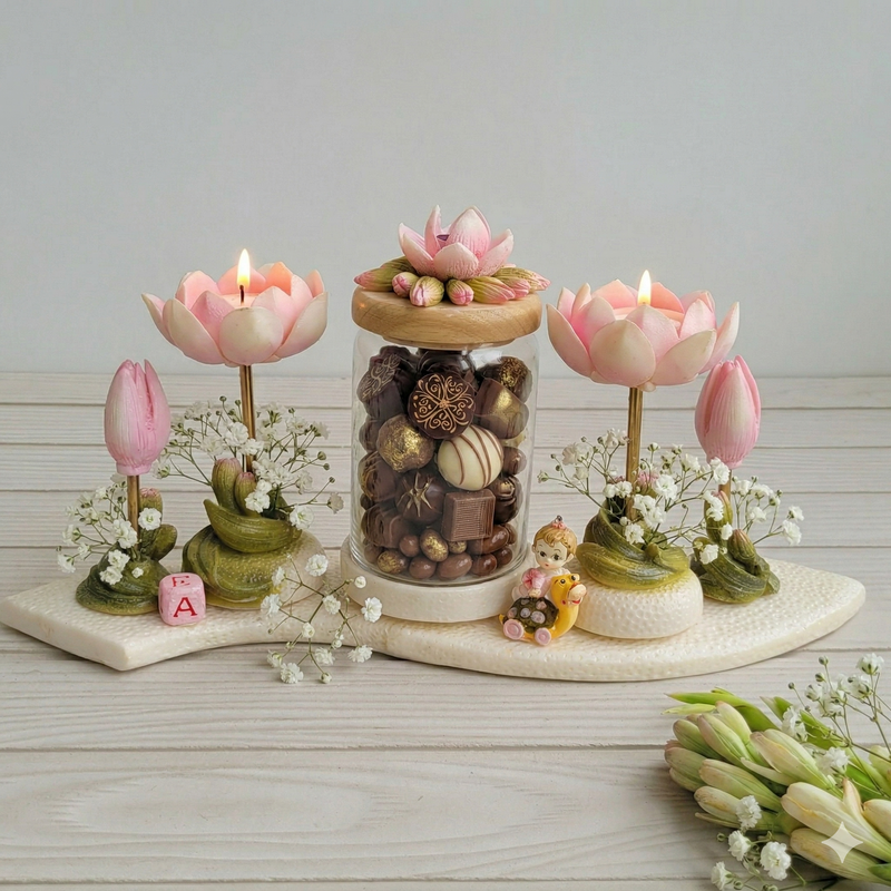 Blush Candle and Jar Set