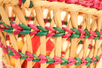 Multi color kauna basket with handles