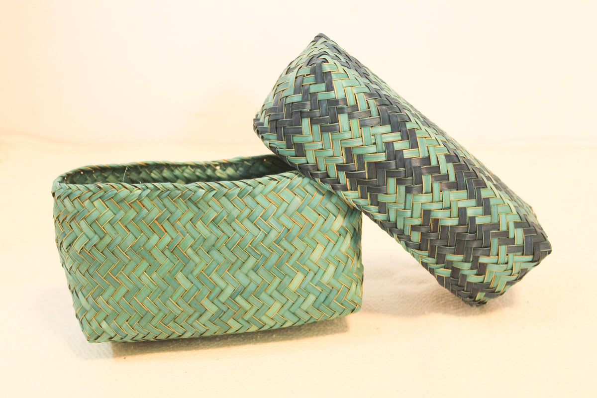 Sithapati long multicolor rectangle basket with lid