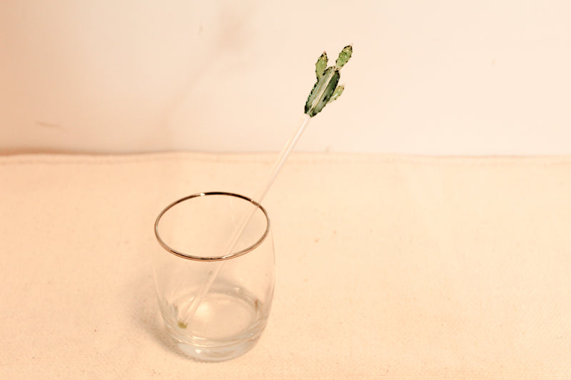 Glass cactus stirrer