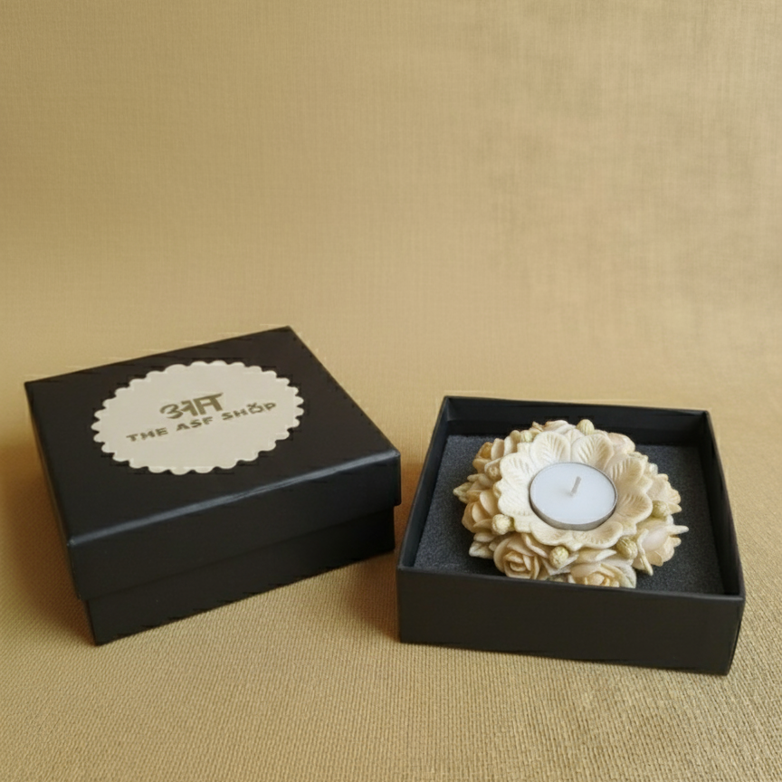 Elegant Handcrafted Floral Tealight Holder Gift Set