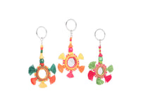 Thread and bead tassel keychain
