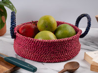 Hogla grass round muticolor basket with handle