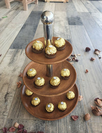 Silver Shafted 3 tier Platter
